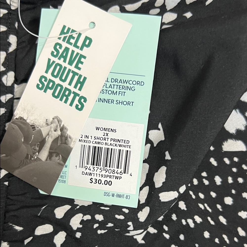 NWT DSG 2X Women’s Monochrome Athletic Shorts - Picture 4 of 8